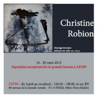 Christine Robion, exposition exceptionnelle de grands formats à ART89. Du 16 au 28 mars 2015 à Paris16. Paris. 